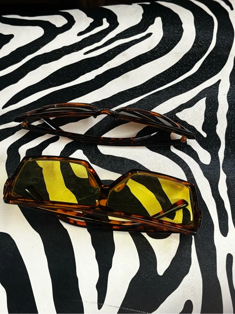 (3 for $30) Tortoiseshell Square Yellow Lens Sunglasses Bundle - Women